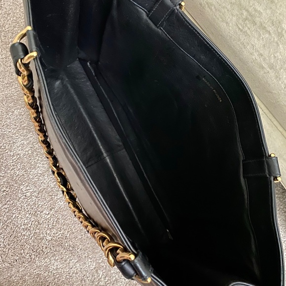 💓Sold💓Chain Large Shoulder Tote Bag Black - Picture 4 of 16